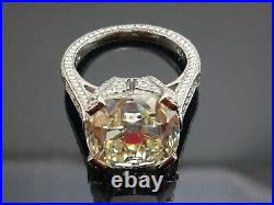 925 Sterling Silver Ring Edwardian Vintage Style Old Mine Cut Cushion- Size 6