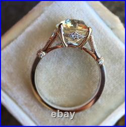 9mm Old European Moissanite Vintage Style Engagement Ring S925 Sterling Silver