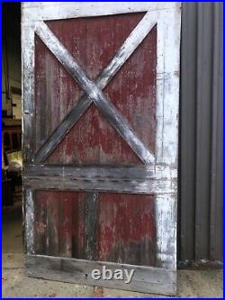 AMAZING pair vintage NE barn doors old red paint 109/60 classic style design