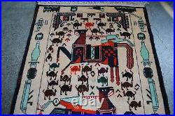 Afghan Hand Made War Rug Showing Old And New Style Of Wars Rear Rug