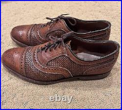 Allen Edmonds Strand Weave Oxford Woven Formal Dress Shoe Size 9 D in Brown