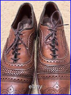 Allen Edmonds Strand Weave Oxford Woven Formal Dress Shoe Size 9 D in Brown