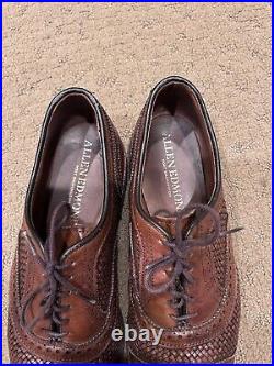 Allen Edmonds Strand Weave Oxford Woven Formal Dress Shoe Size 9 D in Brown