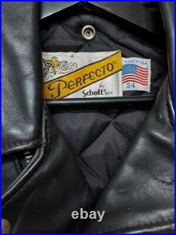 American Old Clothes Hardcore Punk Biker Style Vintage US Made SCHOTT Leather