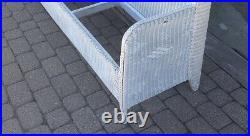 AntQ C. 1900s-1920s TALL OLD WICKER SETTLE BENCH HALLSEAT/PORCH-BAR HARBOR STYLE