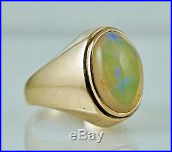 Antique 10K 8ct Opal Signent Style Ring Yellow Gold Vintage Sz 10 Cabochon Old