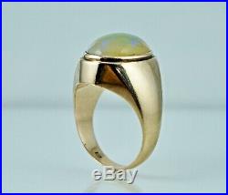 Antique 10K 8ct Opal Signent Style Ring Yellow Gold Vintage Sz 10 Cabochon Old