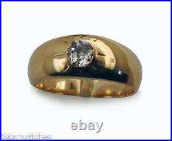 Antique 1800s Victorian Rose Gold Old Mine Cut Diamond Gypsy Style Unisex Ring