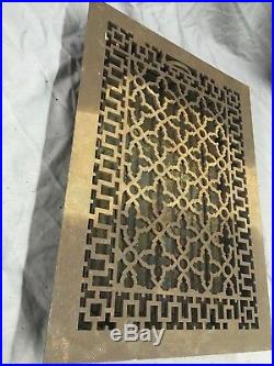 Antique Cast Iron Gothic Style Heat Grate Floor Register 12x17 Vtg Old 14-18C