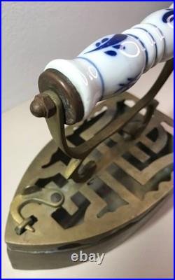 Antique Charcoal Iron Brass Retro Dutch Style Vintage Old Tool Rare Collectible