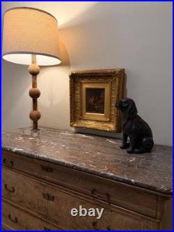 Antique Dutch Genre Scene Oil Painting After Adriaen Van Ostade Interior