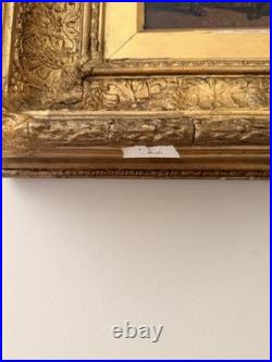 Antique Dutch Genre Scene Oil Painting After Adriaen Van Ostade Interior