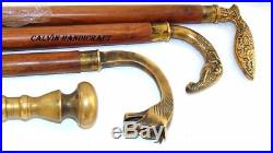 Antique OLD Brass Head Handle Derby Design Handle Cane Walking Stick Style Gift