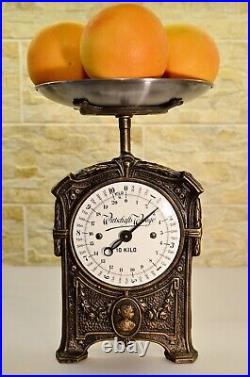 Antique, Old Scale, Victorian Style, Renovated German Kitchen Scale 10 kg