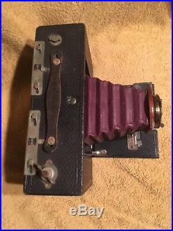 Antique Old Vtg TBI Brownie Eastman Kodak Red Belo Style Folding Camera Rare