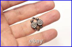Antique Style Russian Amazing 14k Gold Old Cut Diamond Decorated Ring