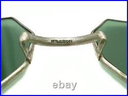 Antique Teal Octagon Sunglasses and Case Vtg Old Steampunk Glasses Spectacles W