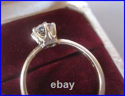 Antique Tiffany Style Old European Cut Diamond Solitaire Engagement Signed Kohn