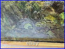 Antique Vintage Old Master Style Landscape River Scene Oil Painting