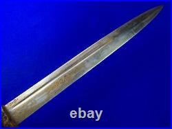 Antique Vintage Old Russian Style Large Engraved Kindjal Short Sword with Scabbard