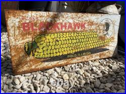 Antique Vintage Old Style Blackhawk Corn Farm Sign