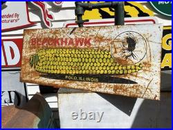 Antique Vintage Old Style Blackhawk Corn Farm Sign