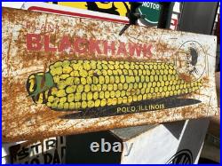 Antique Vintage Old Style Blackhawk Corn Farm Sign