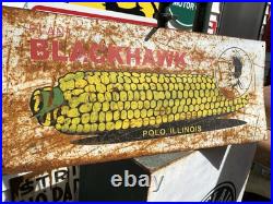 Antique Vintage Old Style Blackhawk Corn Farm Sign