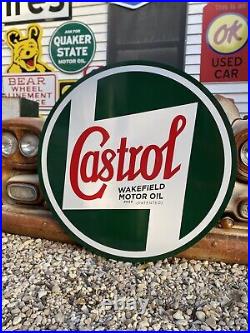 Antique Vintage Old Style Castrol Oil Service Station Sign 40