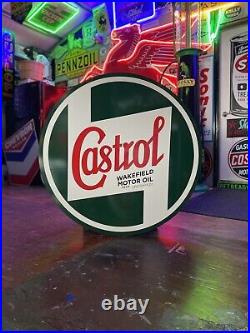 Antique Vintage Old Style Castrol Oil Service Station Sign 40