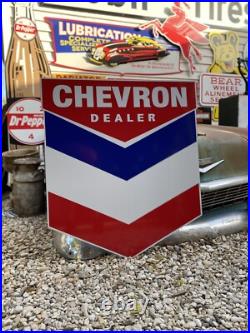 Antique Vintage Old Style Cheveron Gas Service Station Sign 40