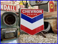 Antique Vintage Old Style Cheveron Gas Service Station Sign 40