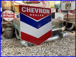 Antique Vintage Old Style Cheveron Gas Service Station Sign 40
