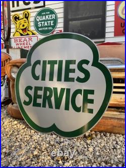 Antique Vintage Old Style Cities Service Gas Station Sign