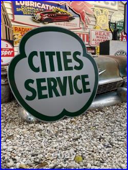 Antique Vintage Old Style Cities Service Gas Station Sign
