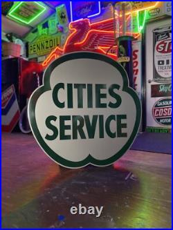 Antique Vintage Old Style Cities Service Gas Station Sign