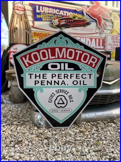Antique Vintage Old Style Cities Service KOOLMOTOR sign! 40 Antique Vintage Old Style Cities Service KOOLMOTOR sign! 40