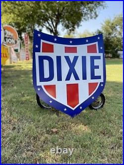 Antique Vintage Old Style Dixie Gasoline Sign