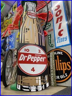 Antique Vintage Old Style Dr. Pepper Bottle Sign 68 Antique Vintage Old Style Dr. Pepper Bottle Sign 68
