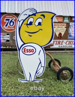 Antique Vintage Old Style Esso Service Station Oil Drop Man Sign Antique Vintage Old Style Esso Service Station Oil Drop Man Sign