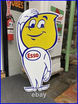 Antique Vintage Old Style Esso Service Station Oil Drop Man Sign