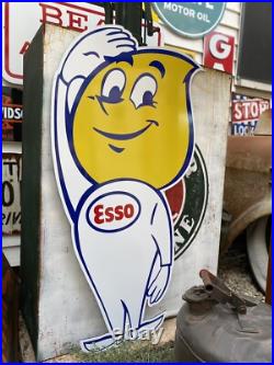 Antique Vintage Old Style Esso Service Station Oil Drop Man Sign