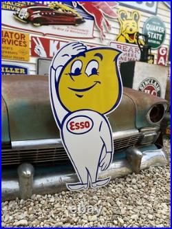 Antique Vintage Old Style Esso Service Station Oil Drop Man Sign