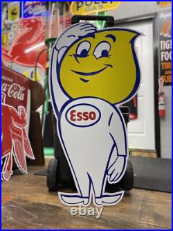 Antique Vintage Old Style Esso Service Station Oil Drop Man Sign