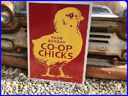 Antique Vintage Old Style Farm Bureau CO-OP Farm Seed Sign