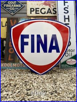 Antique Vintage Old Style Fina Gas Station Sign 40