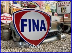 Antique Vintage Old Style Fina Gas Station Sign 40