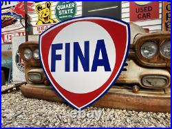Antique Vintage Old Style Fina Gas Station Sign 40
