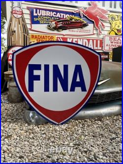 Antique Vintage Old Style Fina Gas Station Sign 40