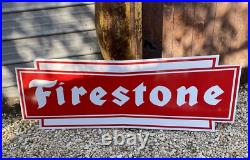 Antique Vintage Old Style Firestone Tires Service Station Sign
